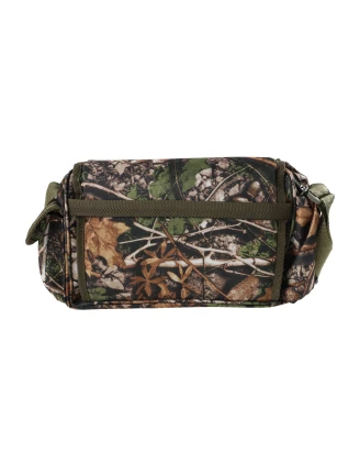 Raportówka myśliwska Forsport z siedziskiem - leśny kamuflaż, haft jeleń ryczy w trawie