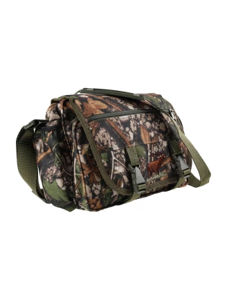 Raportówka myśliwska Forsport z siedziskiem - leśny kamuflaż, haft jeleń ryczy w trawie