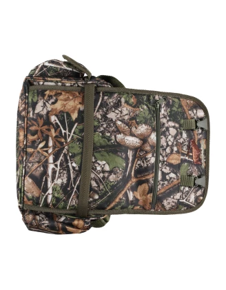 Raportówka myśliwska Forsport z siedziskiem - leśny kamuflaż, haft jeleń ryczy w trawie