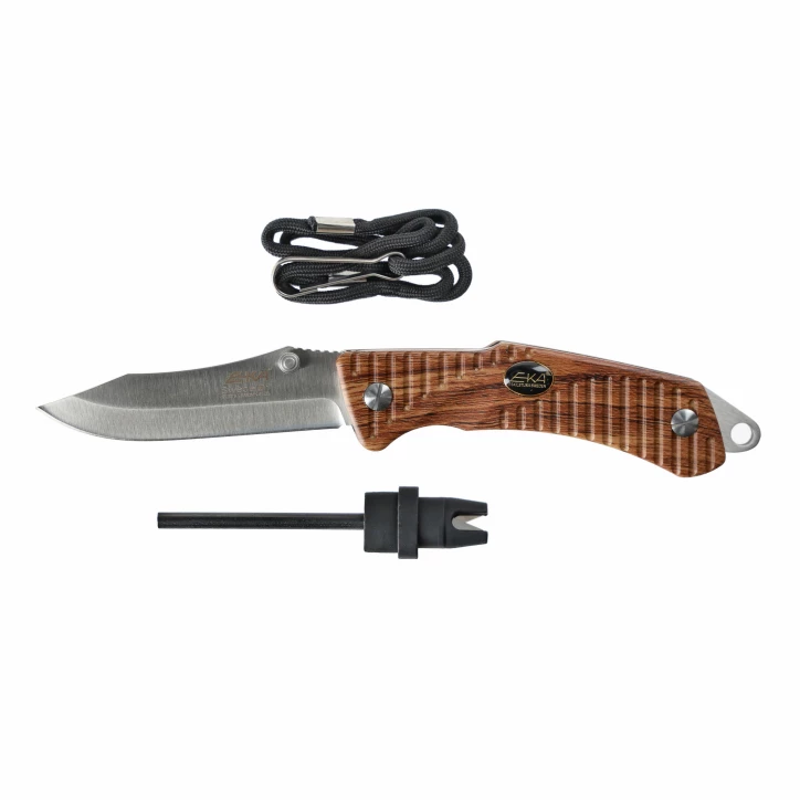 Nóż składany Eka Swede 9 Wood - Sandvik 12C27, G-10 | imag24.pl