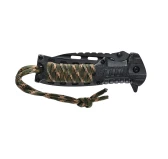 Nóż składany Azymut Rescue Liner Lock z krzesiwem, gwizdkiem i paracordem