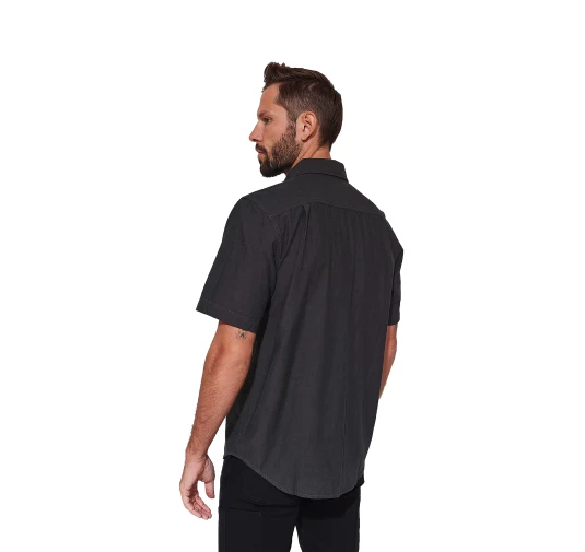Carhartt Loose Chambray - Koszula Męska z Krótkim Rękawem - Light Black Chambray