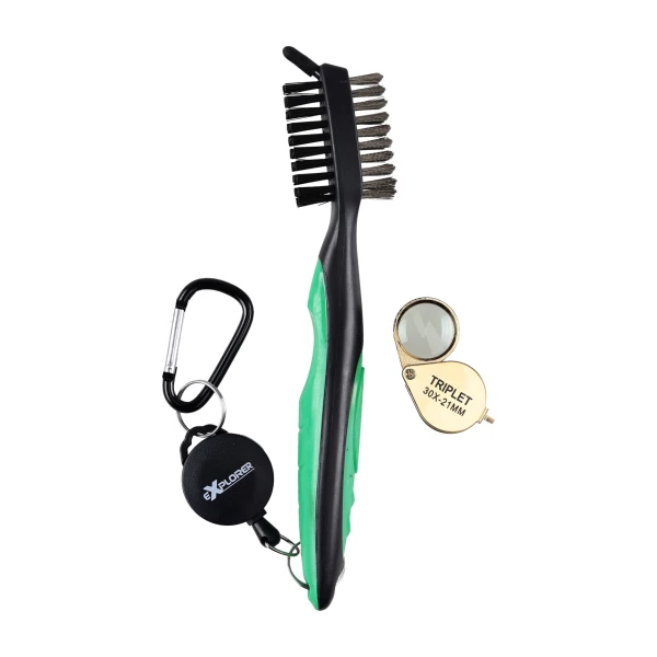 Szczotka Explorer wielofunkcyjna do czyszczenia znalezisk z lupą