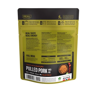 Real Turmat Field Meal Szarpana Wieprzowina z Ryżem Liofilizowana 550g