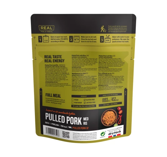 Real Turmat Field Meal Szarpana Wieprzowina z Ryżem Liofilizowana 550g