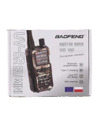 Radiotelefon Baofeng UV-5R EU Mini Camo VHF/UHF - 5W, USB-C | imag24.pl