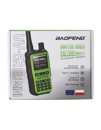 Radiotelefon Baofeng UV-5R EU Mini VHF UHF Zielony | Komunikacja Outdoor imag24.pl