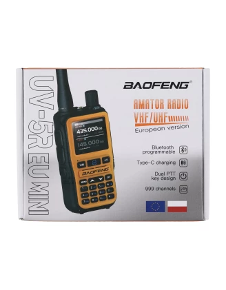 Radiotelefon Baofeng UV-5R EU Mini PMR Orange VHF/UHF | imag24.pl