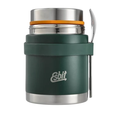 Termos obiadowy Esbit Classic Food Jug 0,75 l Forest Green z zestawem sztućców