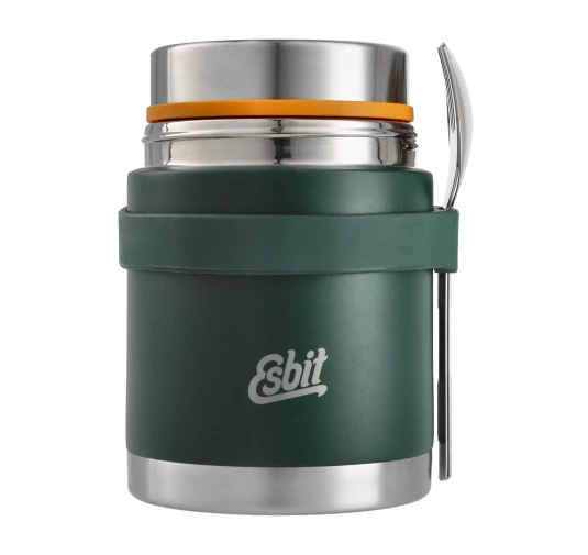 Termos obiadowy Esbit Classic Food Jug 0,75 l Forest Green z zestawem sztućców