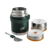 Termos obiadowy Esbit Classic Food Jug 0,75 l Forest Green z zestawem sztućców