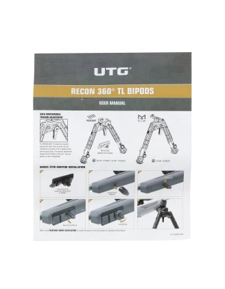 Dwójnóg Leapers Recon 360 TL 8-12" obrotowy - Stabilność 360°