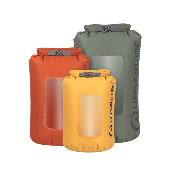 Lifeventure Stormlight Window Dry Bag Multipack – Zestaw 3 Worków Wodoszczelnych z Oknem