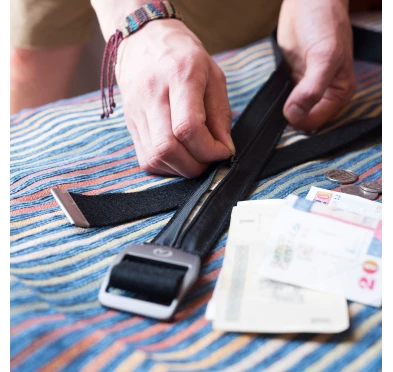 Pasek z kieszonką Lifeventure Travel Money Belt - black