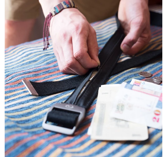 Pasek z kieszonką Lifeventure Travel Money Belt - black