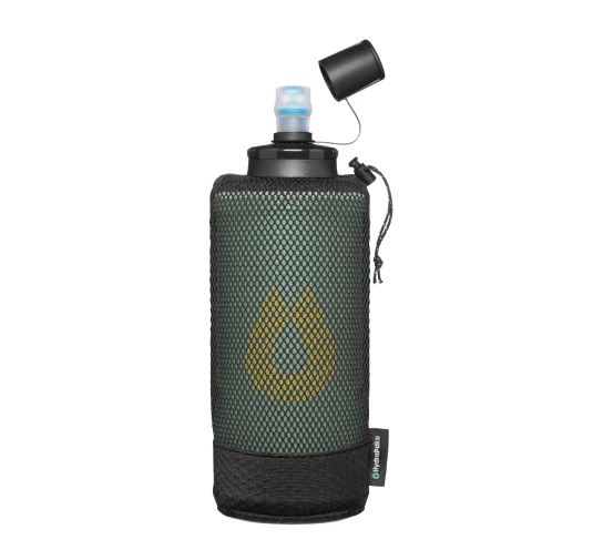 Miękka butelka HydraPak PackFlask Kit 500 ml w kieszonce - sage green