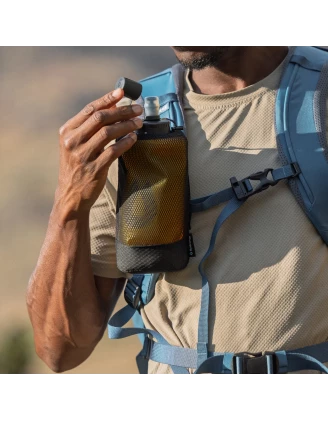 Miękka butelka HydraPak PackFlask Kit 500 ml w kieszonce - sage green