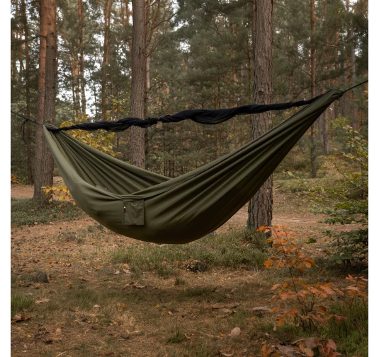 Hamak TigerWood Ważka V1 Long Double Zip z Moskitierą, Khaki