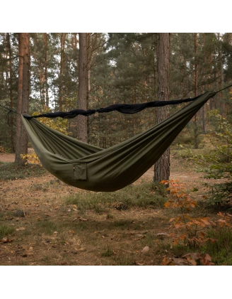 Hamak TigerWood Ważka V1 Long Double Zip z Moskitierą Khaki