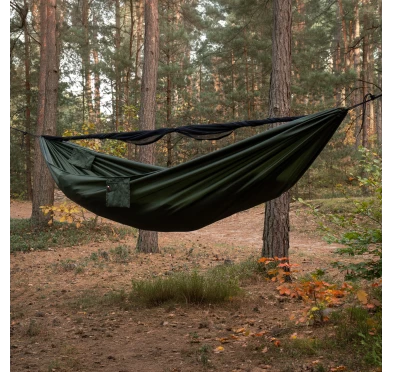 Hamak TigerWood Ważka V1 Long z moskitierą Double Zip, zielony