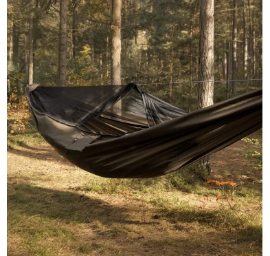 Hamak TigerWood Ważka V1 Long Pocket z Moskitierą, Khaki