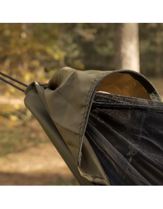 Hamak TigerWood Ważka V1 Long Pocket z Moskitierą Khaki | imag24.pl