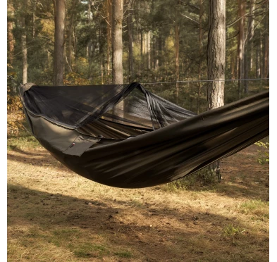 Hamak TigerWood Ważka V2 Long Pocket z Moskitierą, Khaki