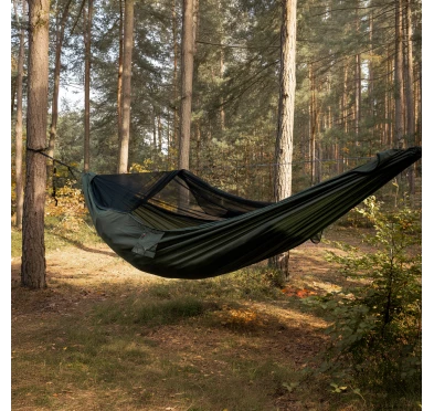 Hamak TigerWood Ważka V2 Long Pocket z moskitierą, zielony