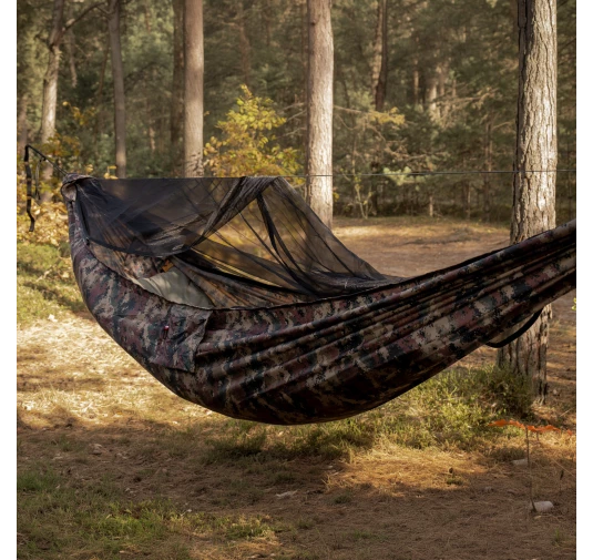 Hamak TigerWood Ważka V2 z Moskitierą Pocket Kamuflaż