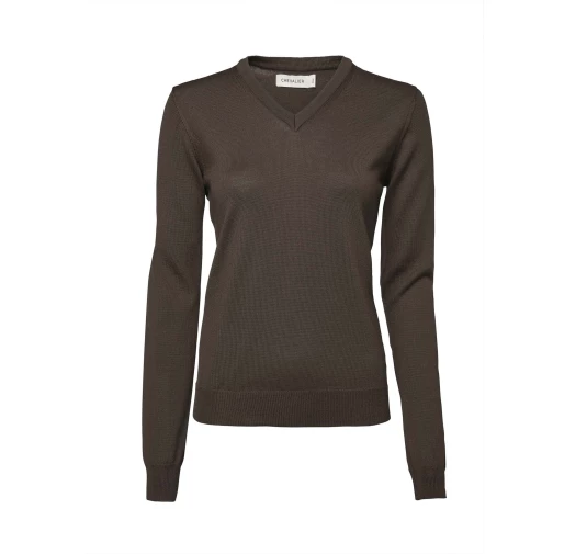Sweter damski Chevalier Blaise V-Neck Leather Brown 38

