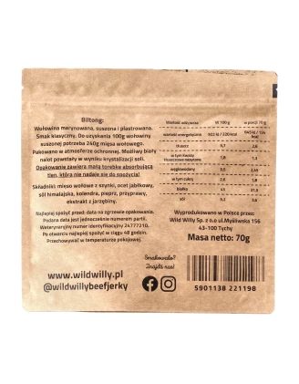 Wołowina suszona Wild Willy Biltong Classic 70 g