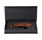 Trollsky Knives Mandu EVO MTE012: Nóż Składany EDC 14C28N Black Stonewashed, Orange Turtle G10, Liner Lock