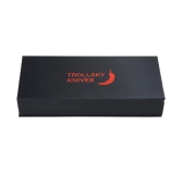 Trollsky Knives Mandu EVO MTE012: Nóż Składany EDC 14C28N Black Stonewashed, Orange Turtle G10, Liner Lock