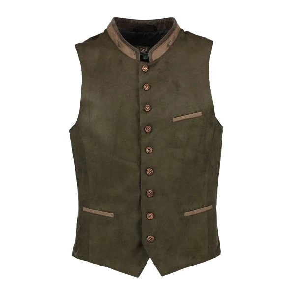 Kamizelka męska OS-Trachten - ciemnozielona, myśliwska