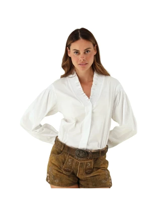 Koszula Damska Gipfelstürmer z Dekoltem Biała - Elegancka i Wygodna