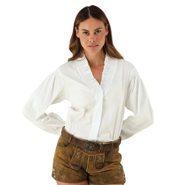 Koszula damska Gipfelstürmer z dekoltem - biała