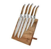 Komplet noży kuchennych Laguiole Style de Vie Luxury Line Olive Wood z blokiem magnetycznym