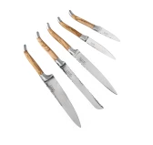 Komplet noży kuchennych Laguiole Style de Vie Luxury Line Olive Wood z blokiem magnetycznym