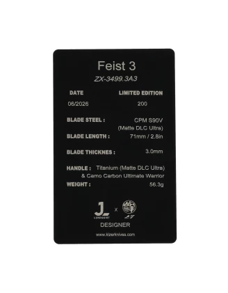 Nóż składany Kizer Feist 3 ZX-3499.3A3 - Ostrze Hawkbill CPM S90V, Tytan