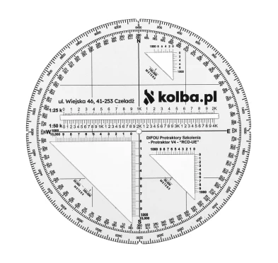 Protraktor kątomierz mapowy V4