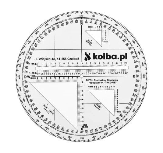 Protraktor kątomierz mapowy V4