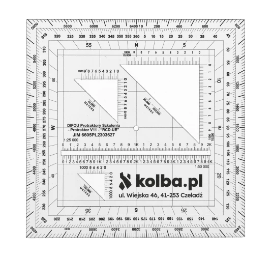 Protraktor kątomierz mapowy V11