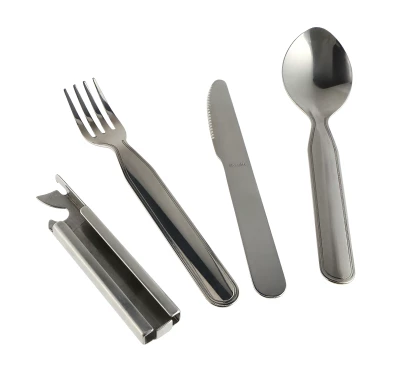 Outrest Foodkit 4w1 – Składany Zestaw Sztućców Turystycznych ze Stali Nierdzewnej