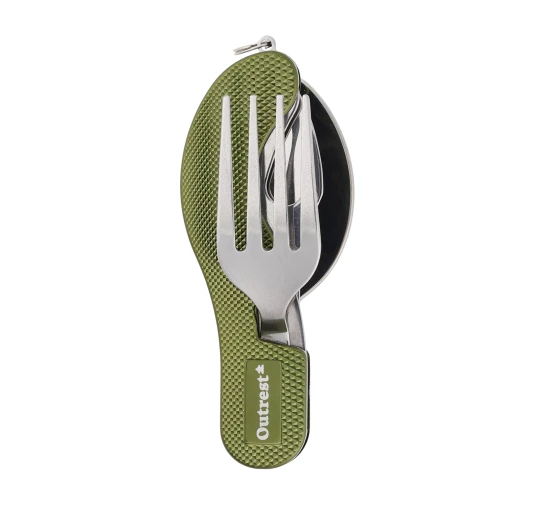 Outrest Pocket Meal 4w1 Oliwkowy – Składany Niezbędnik Turystyczny