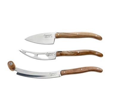 Laguiole Olive Wood V2 – Komplet 3 Noży do Serów z Drewnianą Rękojeścią