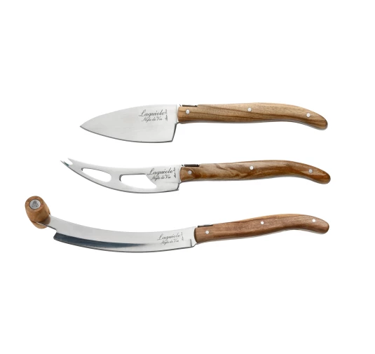 Laguiole Olive Wood V2 – Komplet 3 Noży do Serów z Drewnianą Rękojeścią