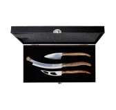 Laguiole Olive Wood V2 – Komplet 3 Noży do Serów z Drewnianą Rękojeścią