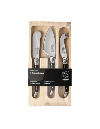 Komplet Noży do Serów Laguiole Premium Line Black - imag24.pl