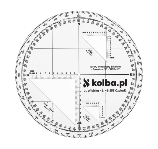 Protraktor Kątomierz Mapowy DIFOU V3 - Nawigacja Terenowa