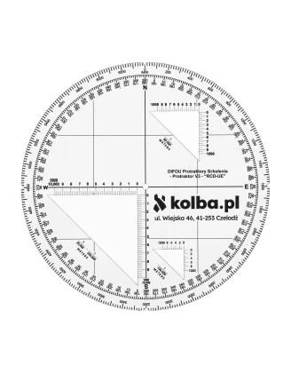 Protraktor Kątomierz Mapowy DIFOU V3 - Nawigacja Terenowa